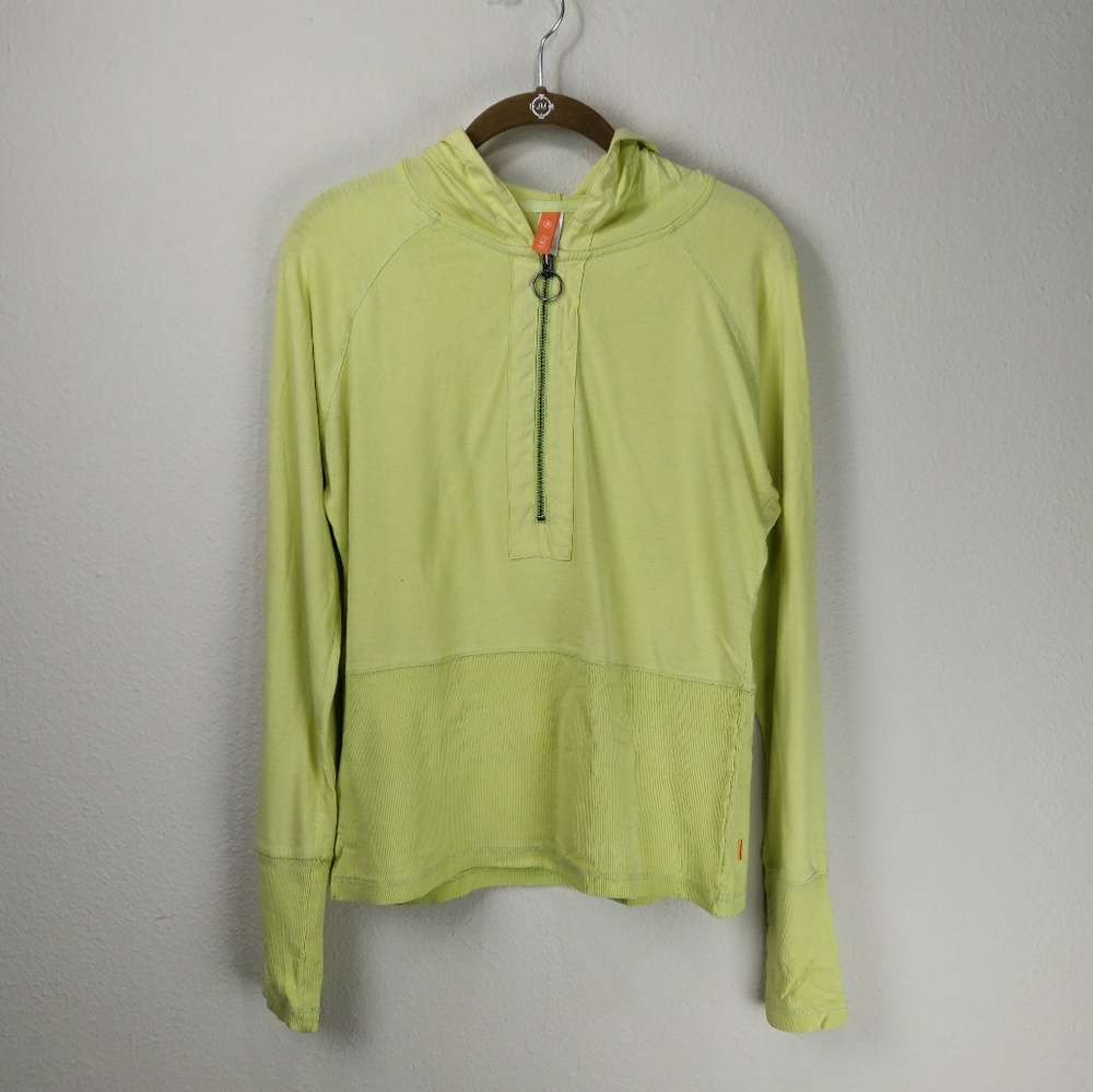 Lucy Lime Green Half Zip Althletic Hoodie Jacket